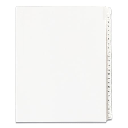 Index Tab, Allstate 1-25, White, PK25